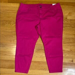 Lane Bryant Vibrant Pink Mid-Rise Skinny Pants. Size 28